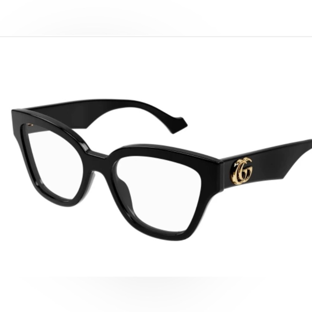 Gucci Women's Glasses in Black with Gold Detail